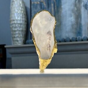 Hand Crafted Oyster shell lamp finial  -  4” tall